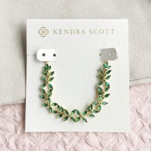 🍓Authentic Kendra Scott Rosalie Gold Green Crystal Tennis Bracelet